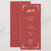 ヴィンテージスタイル結婚のイベントメニューフラットカードマウーブ メニュー (正面/裏面)