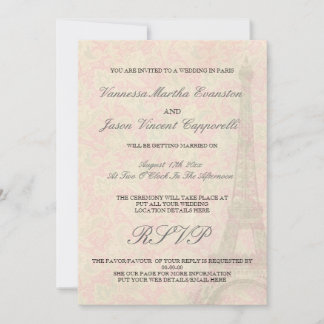 ヴィンテージスタイル結婚インパリ招待状 招待状