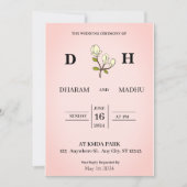 ヴィンテージスタイル結婚式招待状カード 招待状 (正面)