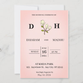 ヴィンテージスタイル結婚式招待状カード 招待状