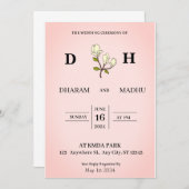 ヴィンテージスタイル結婚式招待状カード 招待状 (正面/裏面)