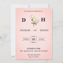 ヴィンテージスタイル結婚式招待状カード