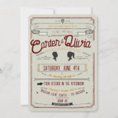 ヴィンテージスタイル結婚式招待状 招待状 (正面)