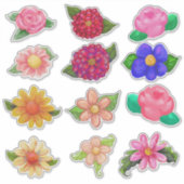 ヴィンテージスタイル絵を描の花 シール (正面)