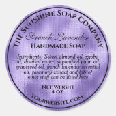 ヴィンテージスタイル織りパープル箔せっけん化粧料 ラウンドシール (正面)