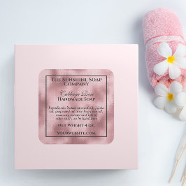 ヴィンテージスタイル織りピンクフォイル石鹸化粧料 スクエアシール