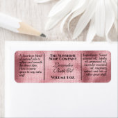 ヴィンテージスタイル織ピンクフォイル石鹸および化粧料 ラベル (インサイチュ)