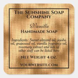 ヴィンテージスタイル織金ゴールド箔化粧料用 スクエアシール