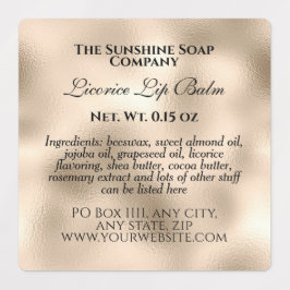 ヴィンテージスタイル耐水性化粧料真珠箔 ラベル