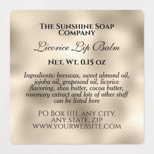 ヴィンテージスタイル耐水性化粧料真珠箔 ラベル (デザイン1)