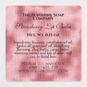 ヴィンテージスタイル耐水性化粧料製織ピンク箔 ラベル (デザイン1)