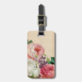 ヴィンテージスタイル背景(花素朴付) ラゲッジタグ (正面縦)