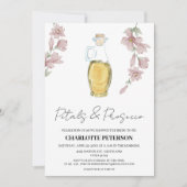ヴィンテージスタイル花びらとプロセッコブライダルシャワー 招待状 (正面)