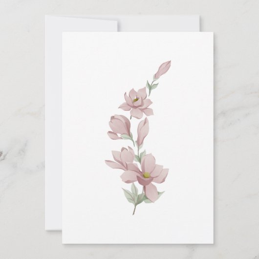 ヴィンテージスタイル花びらとプロセッコブライダルシャワー 招待状 (裏面)