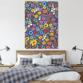 ヴィンテージスタイル花柄 キャンバスプリント (インサイチュ (寝室))