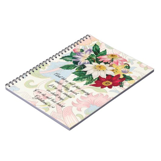 ヴィンテージスタイル花祈りの言葉雑誌 ノートブック (左側)