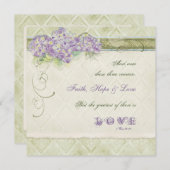 ヴィンテージスタイル薄紫アジサイ – 結婚式招待状 招待状 (正面/裏面)