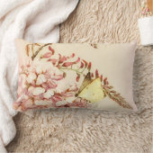 ヴィンテージスタイル蝶の花枕 ランバークッション (ブランケット)