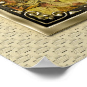 ヴィンテージスタイル蝶イラストレーションポスター ポスター (角)