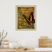 ヴィンテージスタイル蝶イラストレーションポスター ポスター (キッチン)