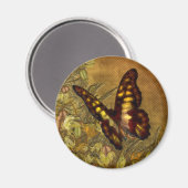 ヴィンテージスタイル蝶イラストレーション磁石 マグネット (正面/裏面)