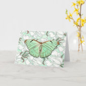 ヴィンテージスタイル蝶オン花模様アートノートカード カード (黄色い花)