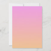 ヴィンテージスタイル誕生日カードピンク色グラデーション 招待状 (裏面)