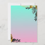 ヴィンテージスタイル誕生日カード青グラデーション 招待状 (裏面)