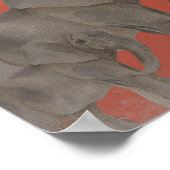 ヴィンテージスタイル象 ポスター (角)