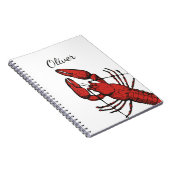 ヴィンテージスタイル赤ロブスターデザイン ノートブック (右側)
