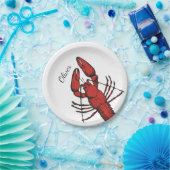 ヴィンテージスタイル赤ロブスターデザイン ペーパープレート (パーティー)