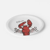 ヴィンテージスタイル赤ロブスターデザイン ペーパープレート (アングル)