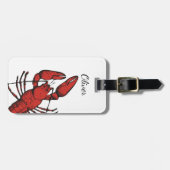 ヴィンテージスタイル赤ロブスターデザイン ラゲッジタグ (正面横)