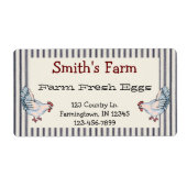 ヴィンテージスタイル農場生卵チキンラベル ラベル (正面)