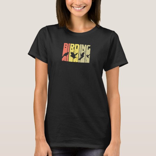 ヴィンテージスタイル野鳥観察バードバードウォッチング Tシャツ (正面)