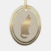 ヴィンテージスタイル金ゴールドキャットセラミックオーナメント セラミックオーナメント (右)