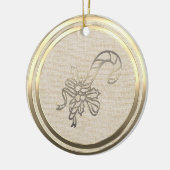 ヴィンテージスタイル金ゴールドキャンディーケーンセラミックオーナメント セラミックオーナメント (左)