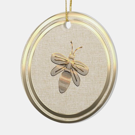 ヴィンテージスタイル金ゴールドクリスマスビーセラミックオーナメント セラミックオーナメント (左)