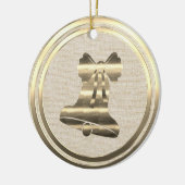 ヴィンテージスタイル金ゴールドクリスマスベルセラミックオーナメント セラミックオーナメント (左)