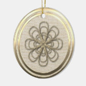 ヴィンテージスタイル金ゴールドスノーフレークセラミックオーナメント セラミックオーナメント (左)
