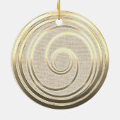 ヴィンテージスタイル金ゴールドテニススワールセラミックオーナメント セラミックオーナメント (裏面)