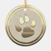 ヴィンテージスタイル金ゴールドドッグポーセラミックオーナメント セラミックオーナメント (正面)