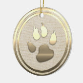 ヴィンテージスタイル金ゴールドドッグポーセラミックオーナメント セラミックオーナメント (左)