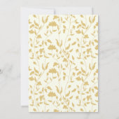 ヴィンテージスタイル金ゴールド及びクリーム結婚フローラ 招待状 (裏面)