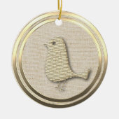 ヴィンテージスタイル金ゴールド鳥類セラミックオーナメント セラミックオーナメント (正面)
