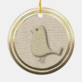 ヴィンテージスタイル金ゴールド鳥類セラミックオーナメント セラミックオーナメント (裏面)