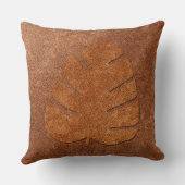 ヴィンテージスタイル銅ライトテクスチャ付きリーフ クッション (裏面)