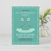 ヴィンテージスタイル鍵引っ越し祝いパーティーパーティの招待状 招待状 (スタンド正面)