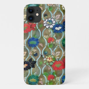 ヴィンテージスタイル開花つる植物アートフォンケース iPhone 11 ケース