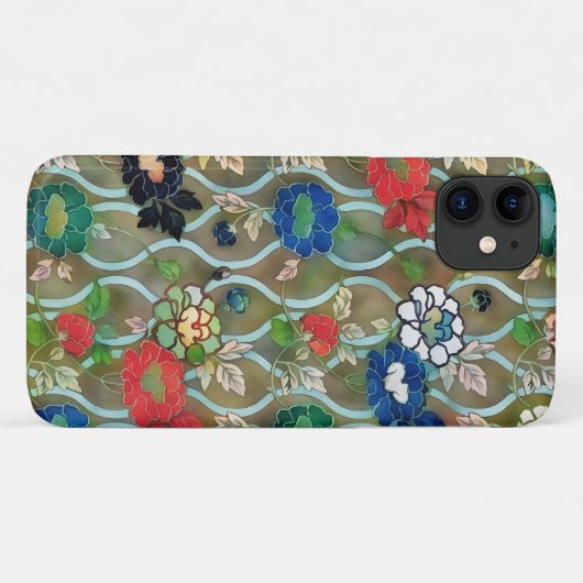ヴィンテージスタイル開花つる植物アートフォンケース Case-Mate iPhoneケース (裏面(横))